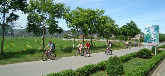 Biking in Hoa Lu